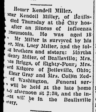 Homer Kendell Miller obit